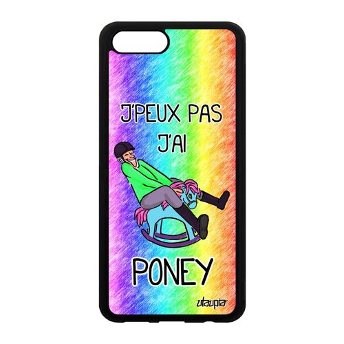 Coque Honor View 10 V10 silicone humour j'peux pas j'ai poney dessin Vert humour