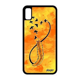 Coque Iphone Xr Silicone Infini Metal Plume Housse Oiseau Nuage Jaune Iphone Xr