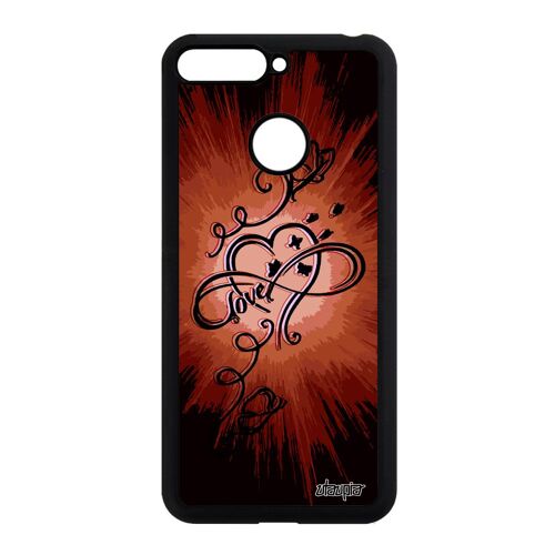 Coque Honor 7a Silicone Infini Love Espoir Sans Fin Coeur Fantaisie Papillon De