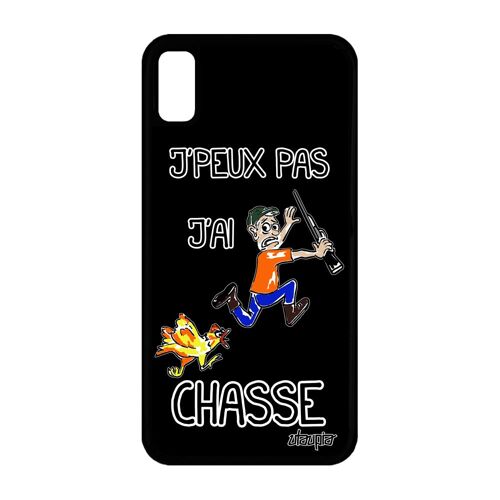Coque Iphone Xr Silicone J'peux Pas J'ai Chasse Poule Aluminium Bd Humour
