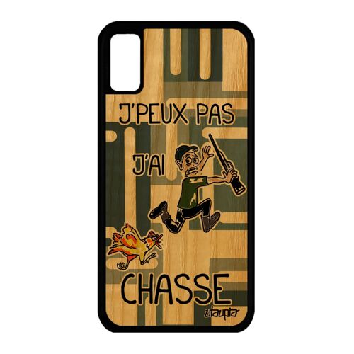 Coque J'peux Pas J'ai Chasse Iphone Xs En Bois Veritable Silicone Naturel