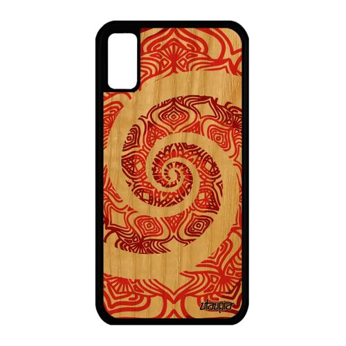 Coque Iphone Xs En Bois Silicone Mandala Couleur Cadeau De Noel Zen Rosace Iphone Xs