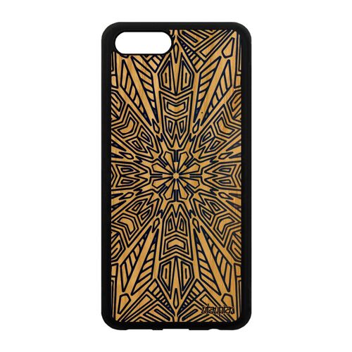 Coque pour Honor View 10 V10 bois silicone Mandala Bleu portable fantaisie homme