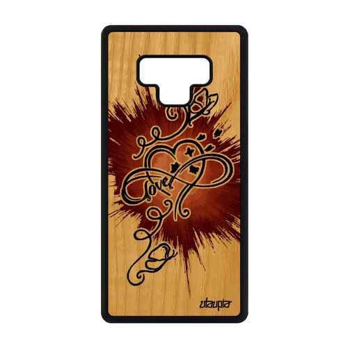 Coque silicone Samsung Note 9 en bois infini love sans fin amour Marron a Samsung Galaxy Note 9