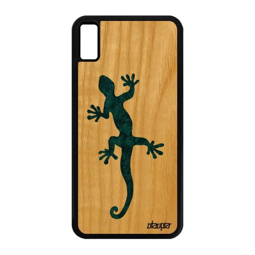 Coque Iphone Xs Max En Bois Silicone Salamandre Animal Dessin Telephone De Iphone Xs Max