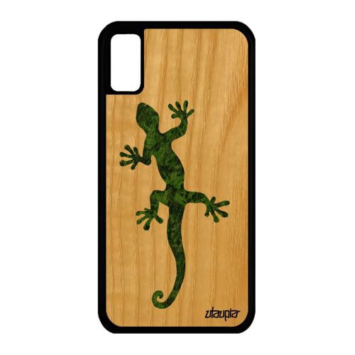 Coque Salamandre Pour Iphone Xs Bois Silicone Fantaisie Esprit Du Feu Vert