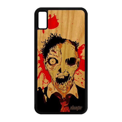 Coque zombie pour iPhone XS Max bois silicone horreur Orange solide rigide iPhone XS Max
