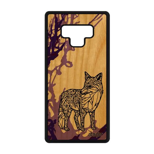Coque Pour Samsung Note 9 En Bois Et Silicone Renard Tribal De Protection Samsung Galaxy Note 9