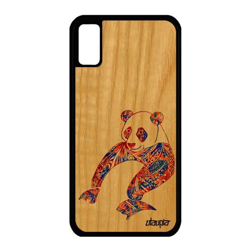 Coque Bois Panda Iphone Xs Silicone Housse Cover Animaux Pastel Ethnique A Iphone Xs