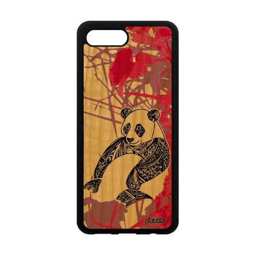 Coque Honor 10 Bois Naturel Silicone Panda Ethnique Animal Housse Garcon Bamboo