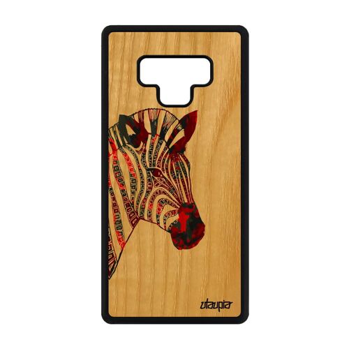 Coque silicone Note 9 bois zebre tribal dessin 4G Rouge ethnique Samsung Galaxy Note 9