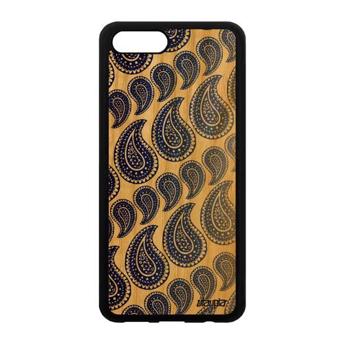 Coque Motif Cachemire Honor View 10 V10 En Bois Silicone Graphique Huawei Housse