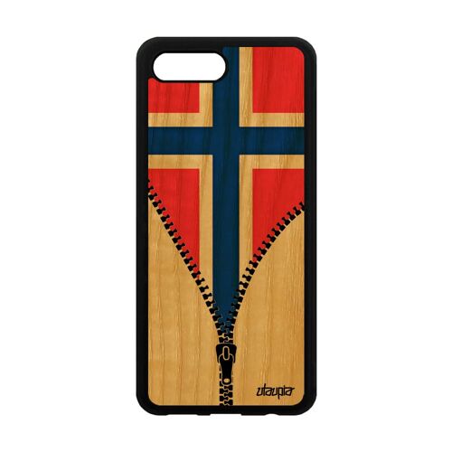 Coque Honor 10 Bois Silicone Drapeau Norvege Norvegien Personnalisé Cover Foot A