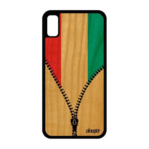 Coque Iphone Xr Bois Silicone Drapeau Luxembourg Luxembourgois Basket Foot