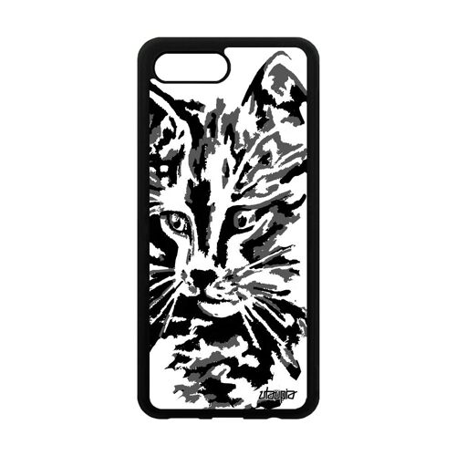 Coque Pour Honor 10 Silicone Chat Design Noir Antichoc Petit Fille Dessin Mobile