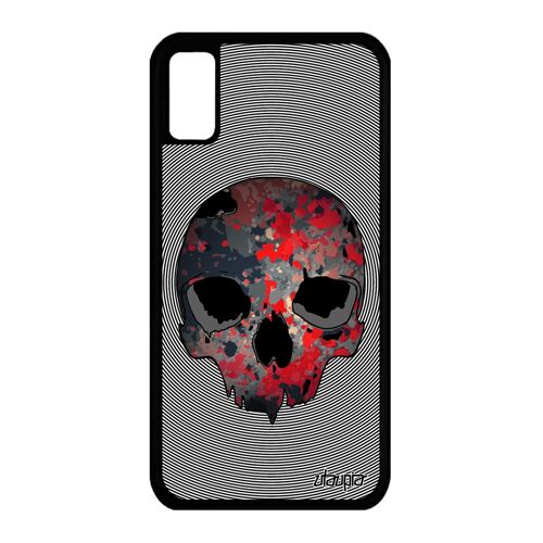 Coque Iphone Xs Silicone Tete De Mort Crane Peinture Gothique Punk 4g Sang