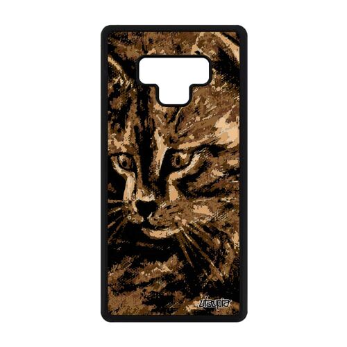 Coque Note 9 silicone chat petit marron mignon art image femme de Samsung Galaxy Note 9