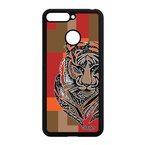 Coque pour Honor 7A silicone tigre jolie original azteque felin Marron jungle en