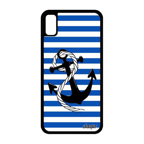Coque pour iPhone XR silicone ancre marine noir de bateau marin fantaisie