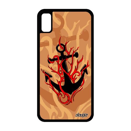 Coque Pour Iphone Xr Silicone Ancre Alu Vintage Tatouage Marine Femme Mer Iphone Xr