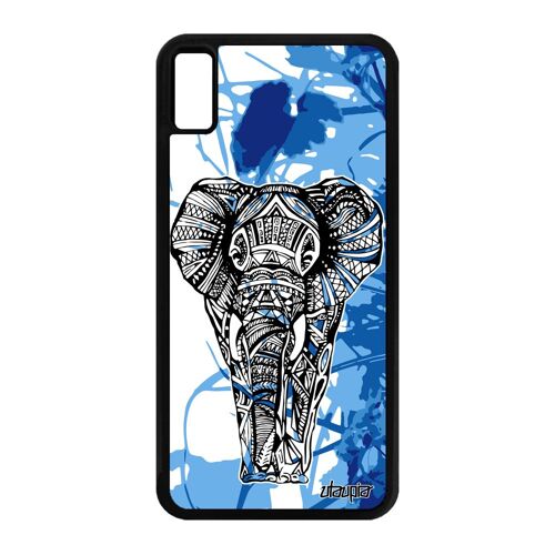 Coque Pour Iphone Xs Max Silicone Elephant Coloré Fille D'afrique Feuilles