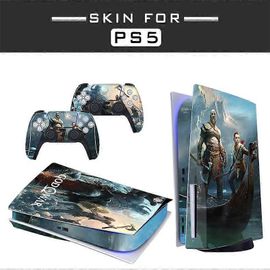 Peau Adhésive - Compatible Pour Ps5 - Housse Pour Personnaliser La Console - Film Vinyle Amovible - Qualité Hd Satinée Mate (Disque, God Of War02)