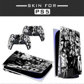 Peau Adhésive - Compatible Pour Ps5 - Housse Pour Personnaliser La Console - Film Vinyle Amovible - Qualité Hd Satinée Mate (Disque, Anime Riot)