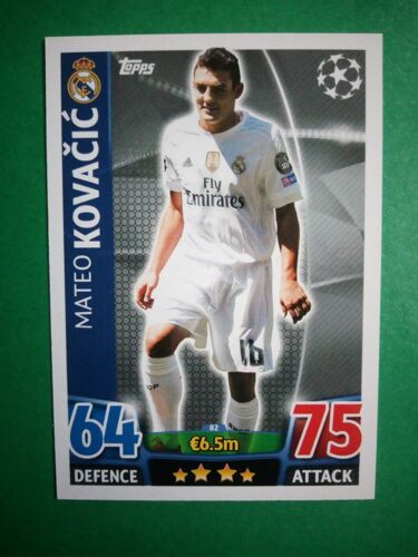 Mateo Kovacic 82 - Real Madrid Fc - Match Attax Topps 2015/2016 - Uefa Champions League