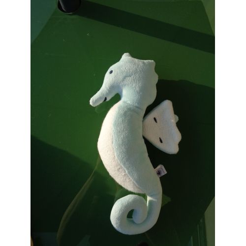 Peluche Doudou Hippocampe Bleu Et Ses Ailes Petit Bateau 30 Cm