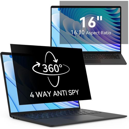 360° Filtre De Confidentialité 16 Pouces 16:10,Protection Ecran Anti-Espion Anti-Reflet,Laptop Privacy Screen Protector Compatible Avec Lenovo/Dell/Hp/Asus/Samsung/Acer[ZHUJ4547]