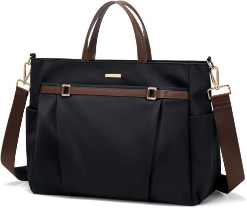 Sac A Main Femme De Jour, Grande Capacité Sac Ordinateur Portable 15 Pouces 2 In 1 Sac Fourre Tout Sacoche Pour Université Travail Travel Work, Black[ZHUJ4167]