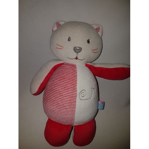 Doudou Chat Chaton Sucre D'orge Blanc Rouge Rayé Souris Soft Toys Security Blanket Naissance Enfant Peluche Eveil Comfort Comforter Peluche 22 Cm