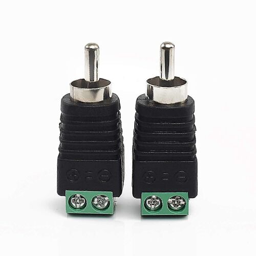 2pcs Rca Câble Audio Adaptateur Mâle Plug To Av Screw Terminal Audio Video Haut-parleur Wire Connecteurs Adaptateur