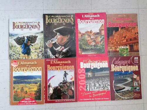 Lot 8 L'almanach Des Bourguignons (1998, 1999) + L'almanach Du Bourguignon (2004, 2005, 2006, 2007, 2008, 2010),