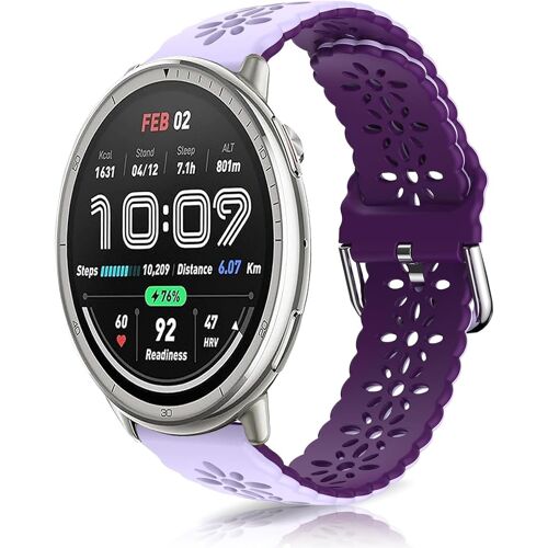 20mm Bracelet Pour Amazfit Active 2, Soft Silicone Respirant Sangle Bracelet Mini Violet[Let9135077]