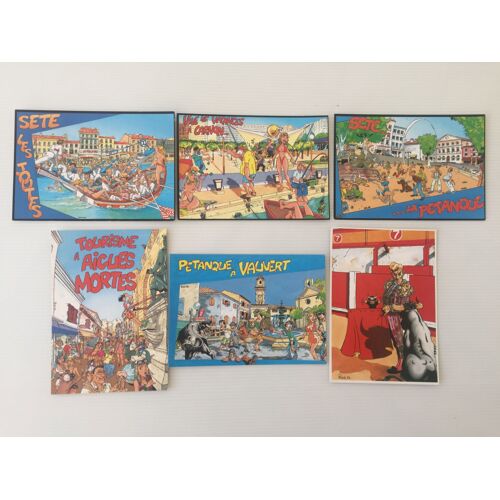Lot 6 Cartes Postales Pelet Bavois Gil Sete Vauvert Aigues Mortes