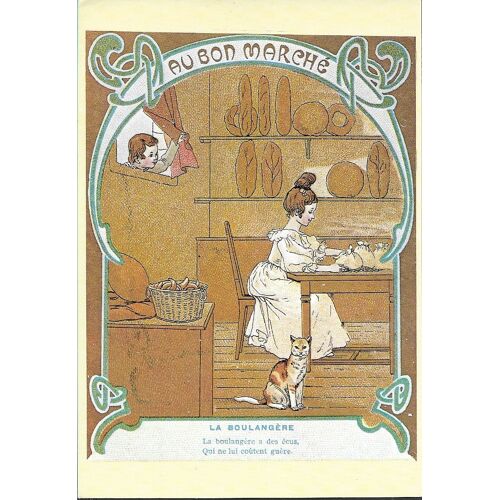 Reprodution D'une Affiche "Au Bon Marché, La Boulangère"
