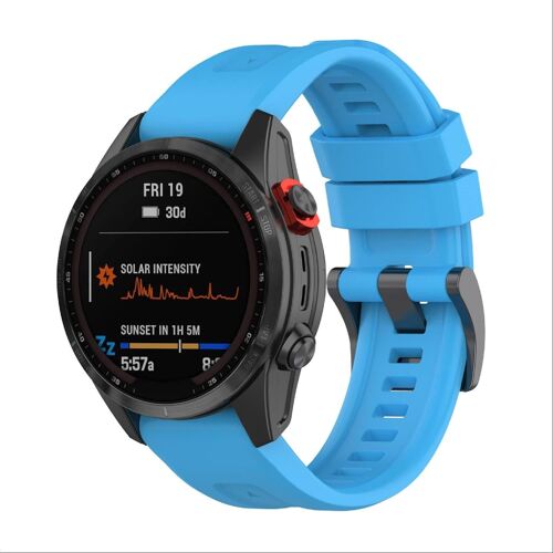 Bracelet Compatible Avec Garmin Fenix 8 47mm/Fenix E 47mm, Souple Silicone Sangle Bracelet [Résistant À L'usure] [Respirant] Montre Bracelet - Sky Blue[Let9136389]