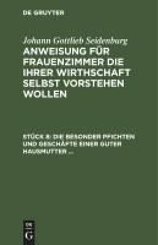Die Besonder Pfichten Und Geschäfte Einer Guter Hausmutter ...