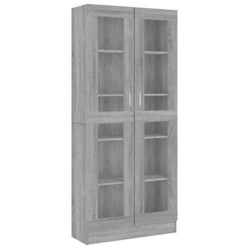 vidaXL Armoire à vitrine Sonoma gris 82,5x30,5x185,5cm Bois ingénierie