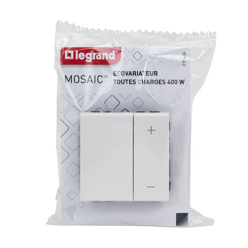 Variateur universel 2 modules à composer Mosaic - Blanc