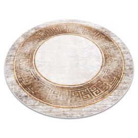 Cercle 80 Cm Tapis Lavable Miro 51236.807 Cercle Marbre, Grec Antidérapant - Beige / Or