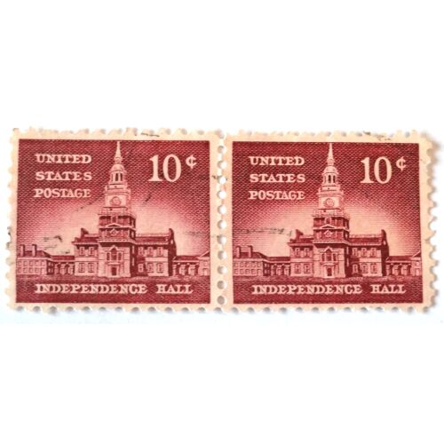 Timbre Usa - Independence Hall - 10 C - Lot De 2