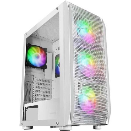 Mc-Kx Blanc, Premium E-Atx Gaming Tour, Freezer Cpu System, 5 Ventilateurs Argb Ultra-Silencieux, Contrôleur Argb Et Contrôleur Rf, Façade Mesh[ZHB0724]