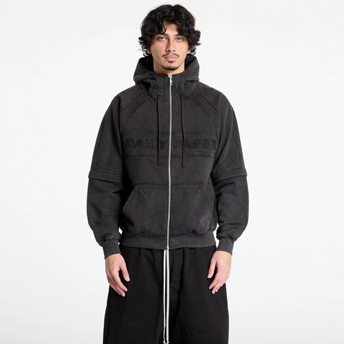 Sweatshirt Daily Paper Garment Wash Zip Up Hoodie Unisex Black M