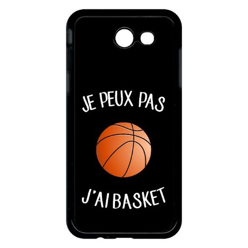 Coque Pour Smartphone - Je Peux Pas J Ai Basket Fond Noir - Compatible Avec Samsung Galaxy J3 (2017) - Plastique - Bord Noir