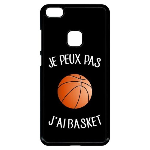 Coque Pour Smartphone - Je Peux Pas J Ai Basket Fond Noir - Compatible Avec Huawei Ascend P10 Lite - Plastique - Bord Noir