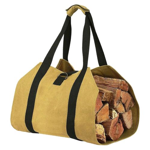 Sac De Rangement De Bois De Chauffage Durable Toile Cirée Bûche De Bois De Camping En Plein Air Pour Transporteur