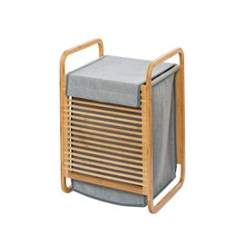 Panier À Linge En Bambou Bahari - 40 X H. 60 Cm - Gris