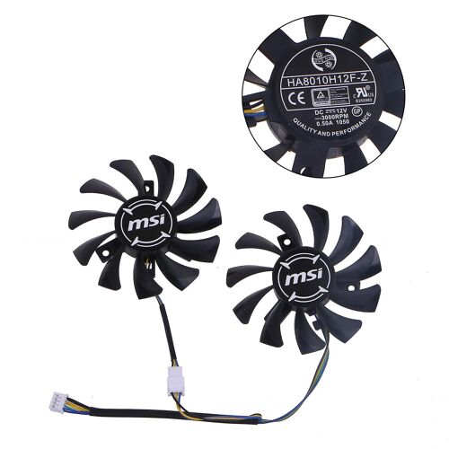 2PCS Ventilateur de refroidissement de carte graphique 12V 75MM pour MSI GTX660 GTX670 GTX680 GPU Fans